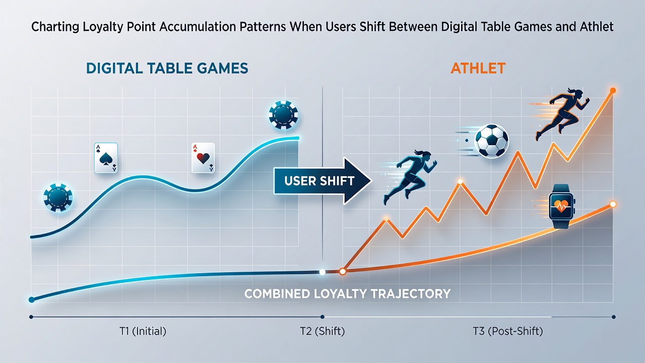 Graph illustrating loyalty point velocity changes during user transitions between casino tables and sports betting sections