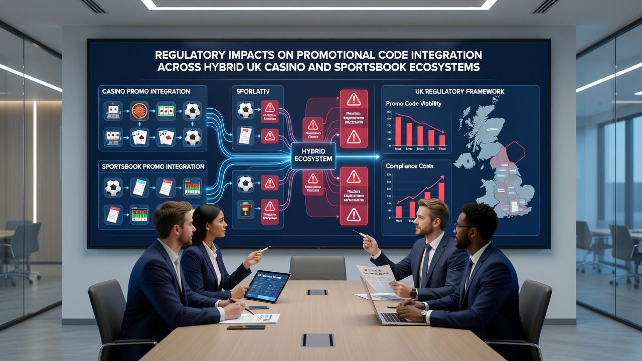 Hybrid platform dashboard illustrating code flows between casino and sportsbook sections under regulatory oversight