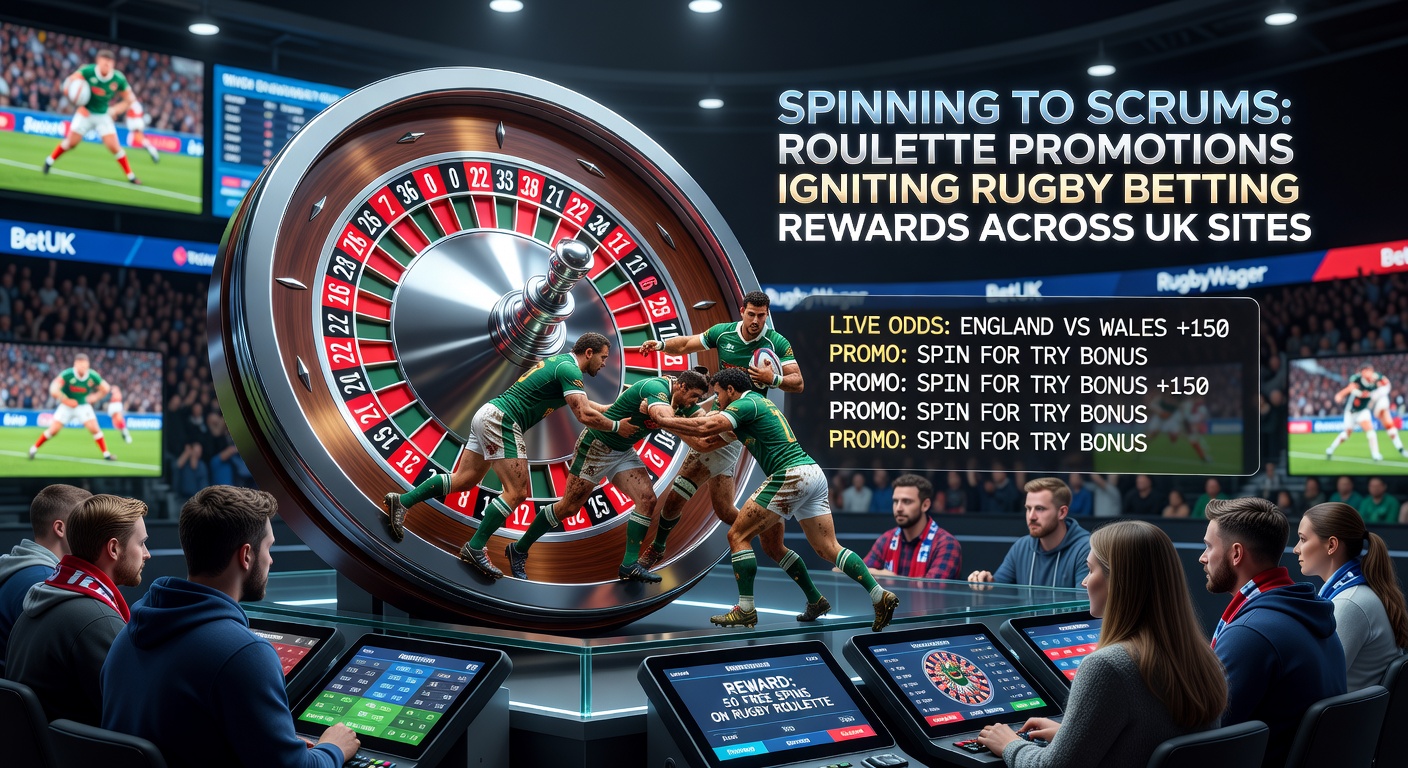 Close-up of a bet slip showing roulette winnings converted to rugby free bets, overlaid on a live match scrum