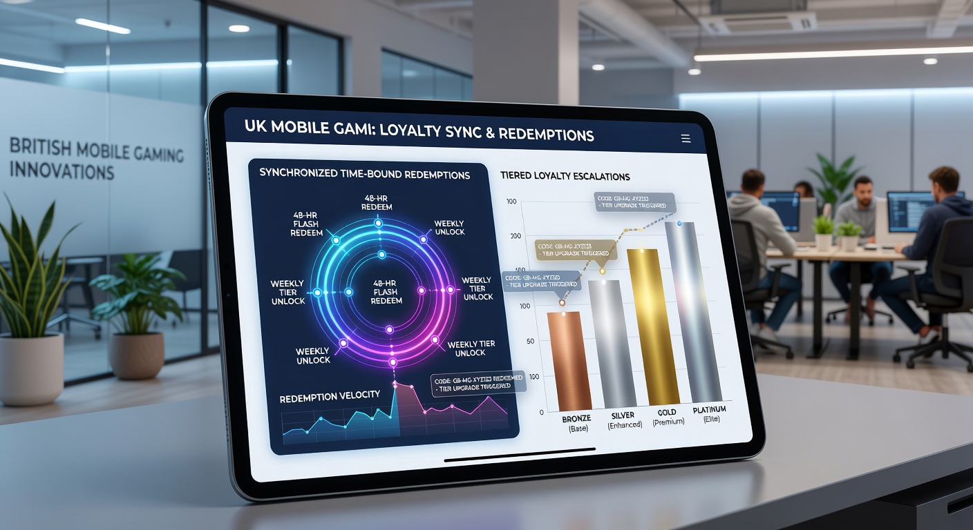 Data visualization dashboard displaying synchronized loyalty escalations and code redemption timelines for mobile gaming users